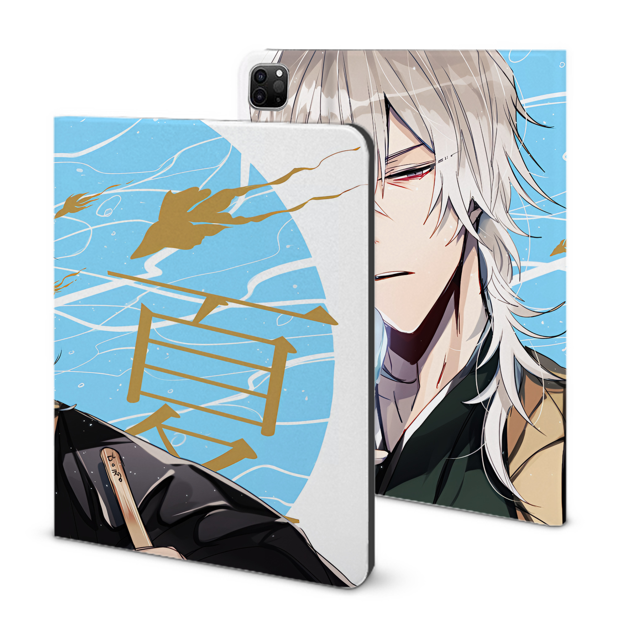 （画像用） 文豪ストレイドッグス Bungo Stray Dogs IPad ケース ブック型 PUレザー TPU 耐衝撃 軽量 薄型 ペン収納なし 全面保護 IPad 各モデル対応